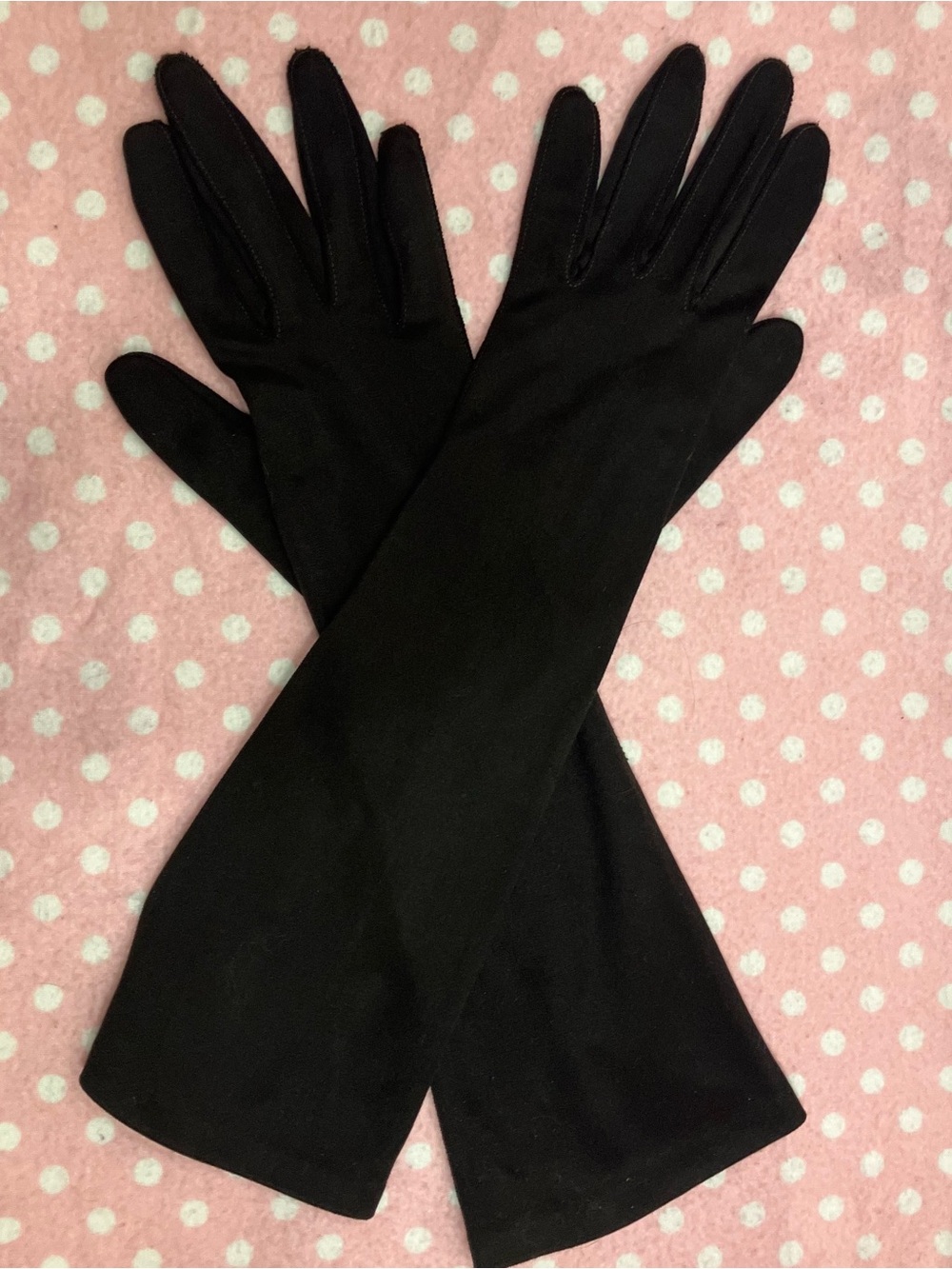 Vintage Faux Suede Gloves M